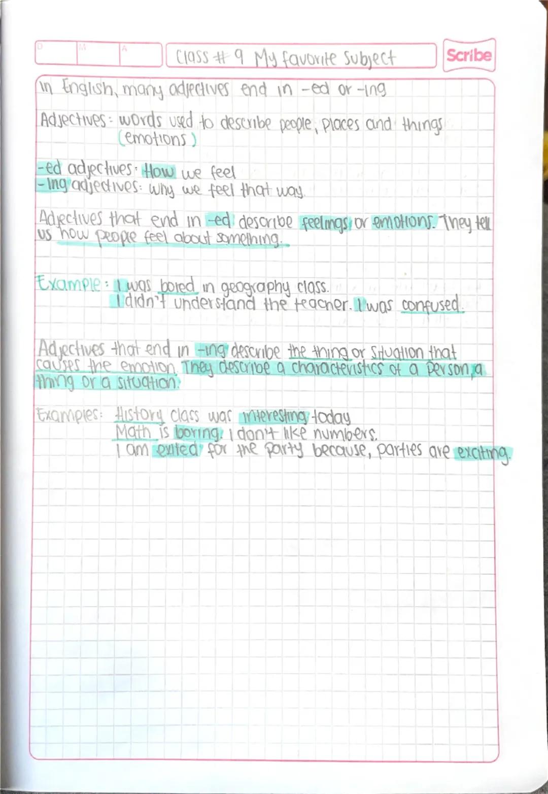 Adjectives in English