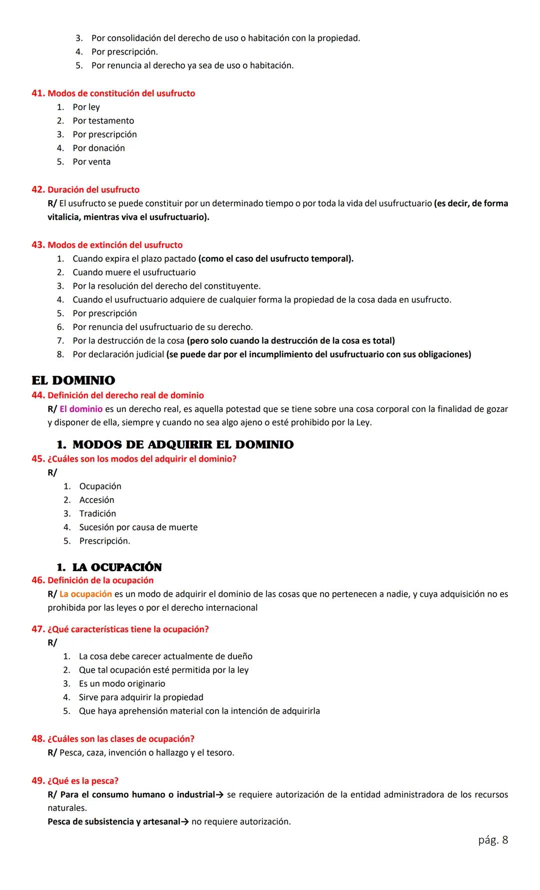 LA POSESIÓN.
LA SERVIDUMBRE.
LA BIFURCACIÓN DE UN RÍO
LA ESPECIFICACIÓN
LA MEZCLA
BIENES DE USO PÚBLICO..
COSA.
BIENES
1. MUEBLES.
2. INMUEB