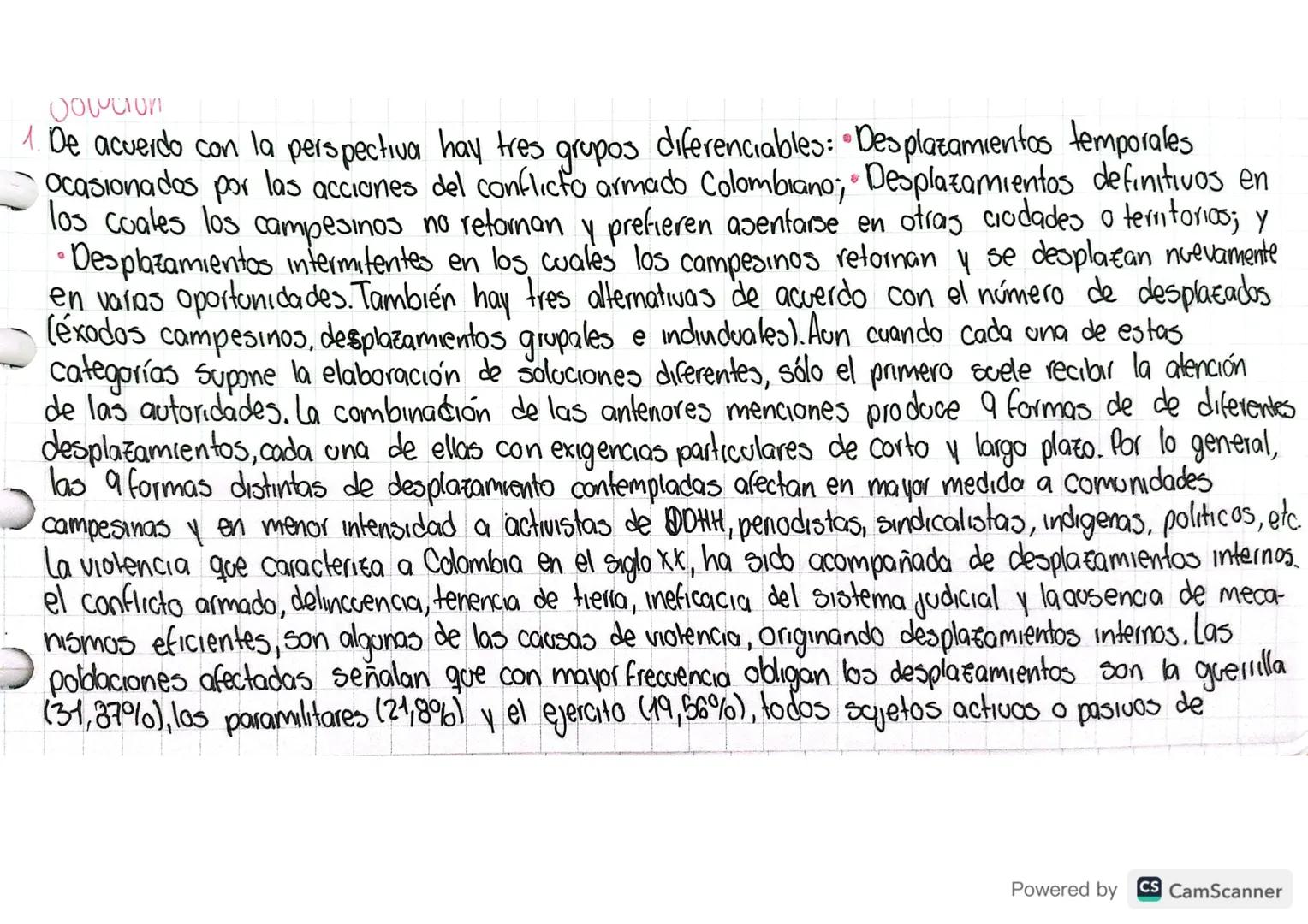 DOPCION

1. De acuerdo con la perspectiva hay tres grupos diferenciables: Desplazamientos temporales
ocasionados por las acciones del confli