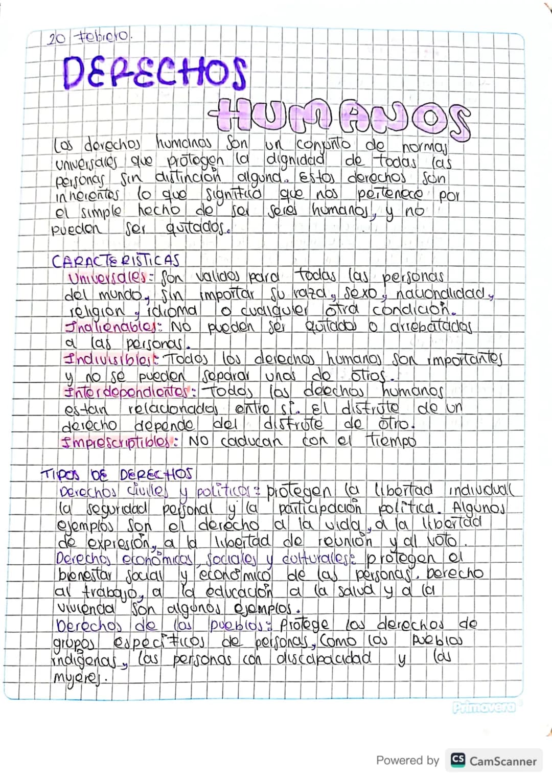 20 Febrero
DERECHOS
HUMANOS
Los derechos humanos Son un conjunto de normas
universales que protogen la dignidad de todas las
personas sin di