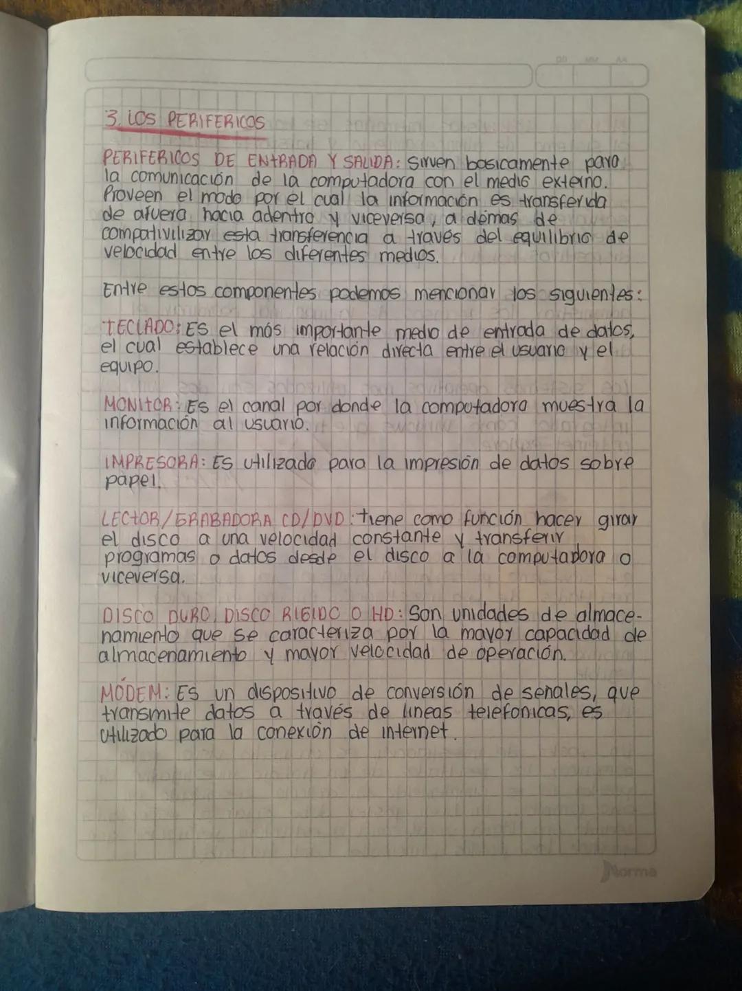 DD MM
AA
21 03 24
DEFINICION DE COMPUTADORAS
Es un conjunto de elementos mécanicos y electronicos
diseñados para procesas y almacenar inform