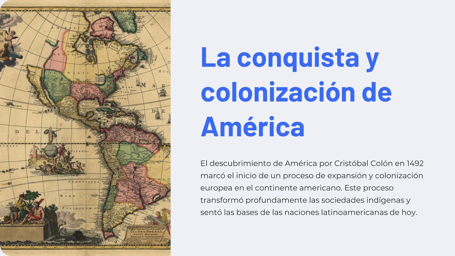 A
31
I
M
M
DEL
TIALIS
ANIAN
SE
TEN-
ON
LI
OCEANUS
PERUV
MARE
FAN
NIA
ANUS
PACIеx
VI
MA
ArL
D
E
La conquista y
colonización de
América
IACOBO