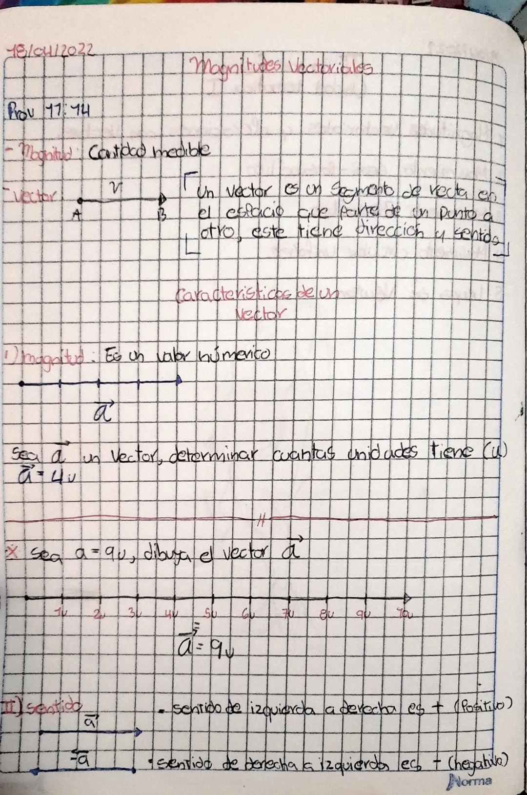 18/04/2022
Magnitudes Vectoriales
Prov 17:14
Magnitud Contidad medible
น
Evector
A
4
B
Un vector es un segmento de recta en
el espacio que p