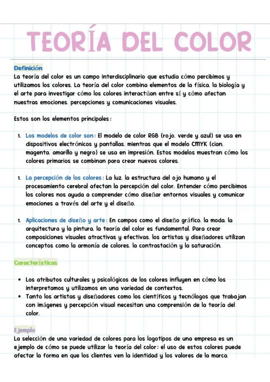 TEORÍA DEL COLOR
Definición
La teoría del color es un campo interdisciplinario que estudia cómo percibimos y
utilizamos los colores. La teor