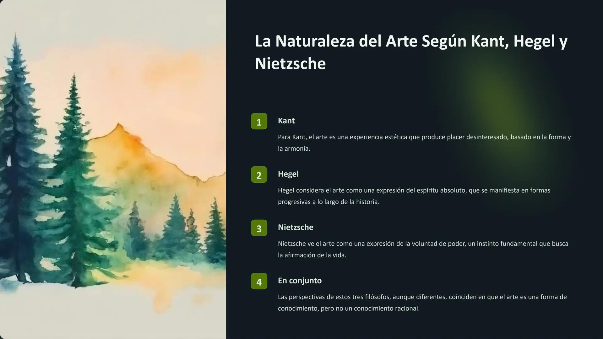 # Filosofía del Arte:

Kant, Hegel y Nietzsche

La filosofía del arte busca comprender la esencia
y el significado del arte. Kant, Hegel y N