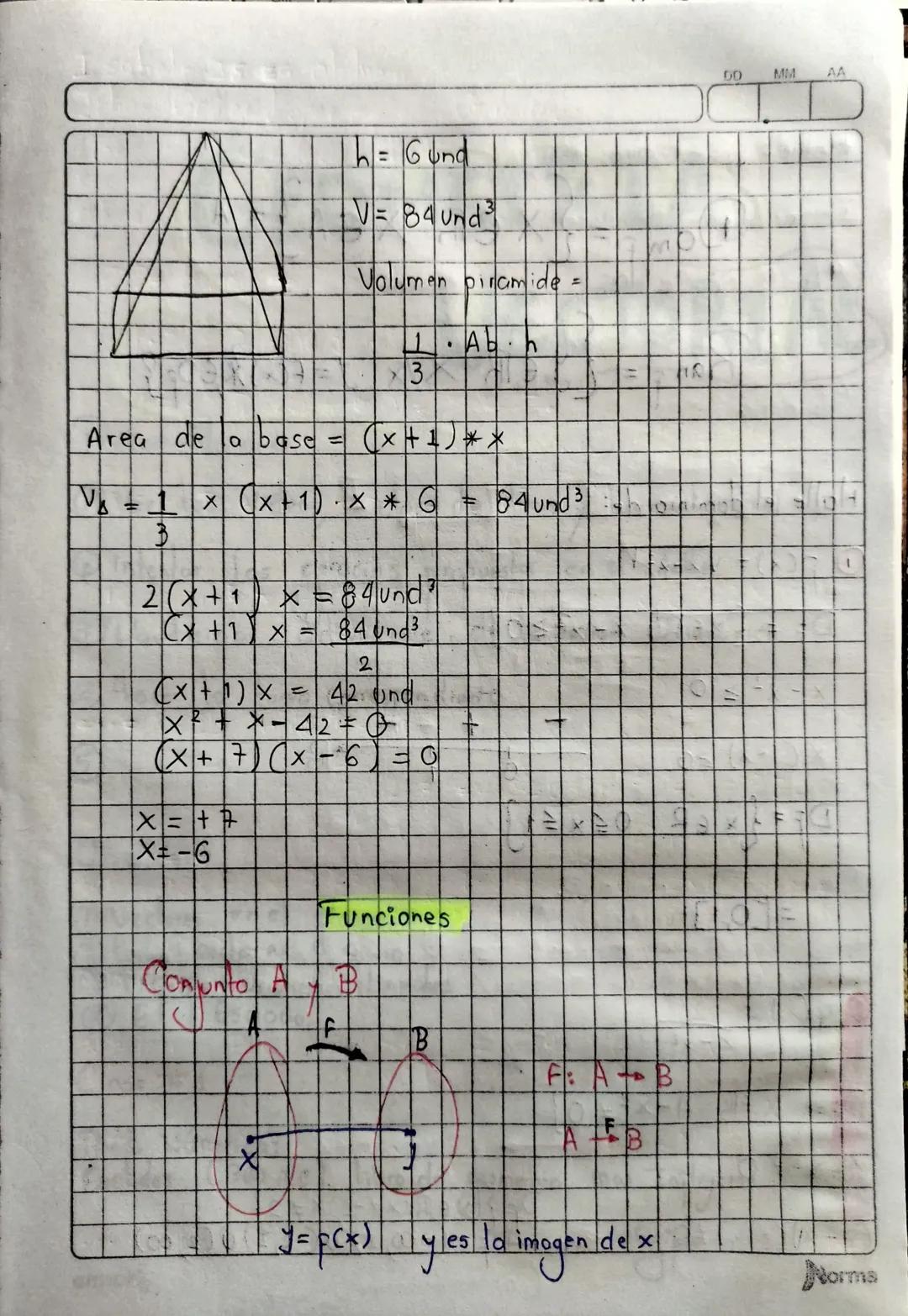 MATEMATICAS
BASICAS Pre
7
Calculo
.
Volumen y Area Superficiali
2
Volumen Cilinchro = πR² hp
Volumen del Cono
Volume
ור
1/3 Tr2
n
Volumen de