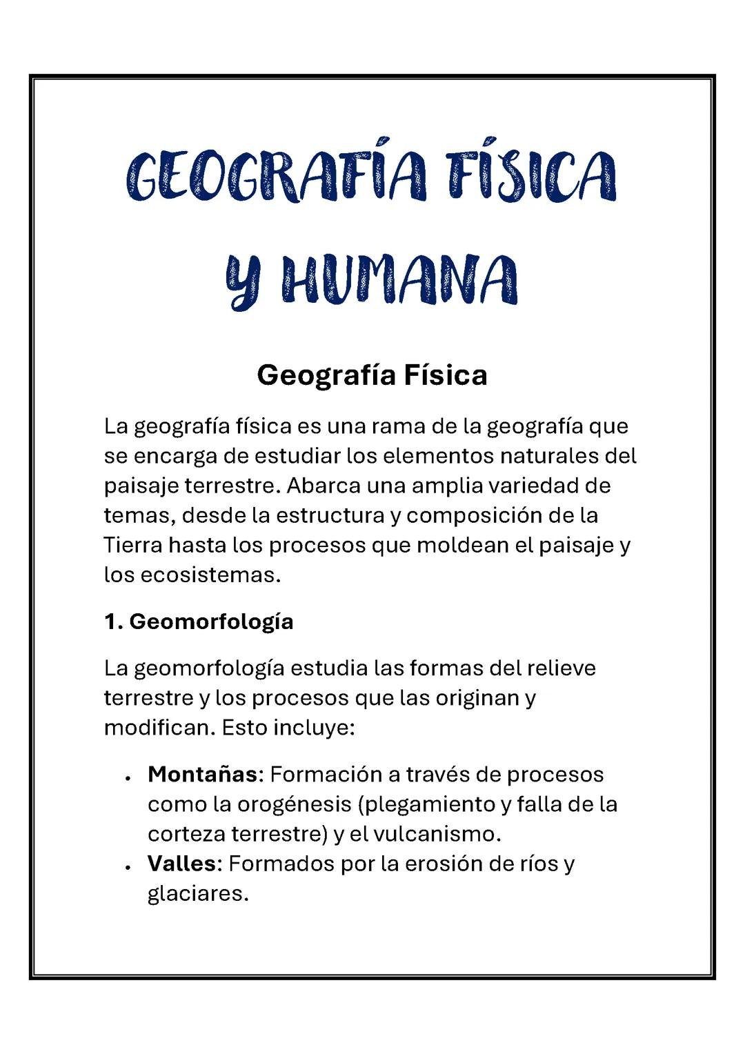 Introducción a la Geografía: Física y Humana