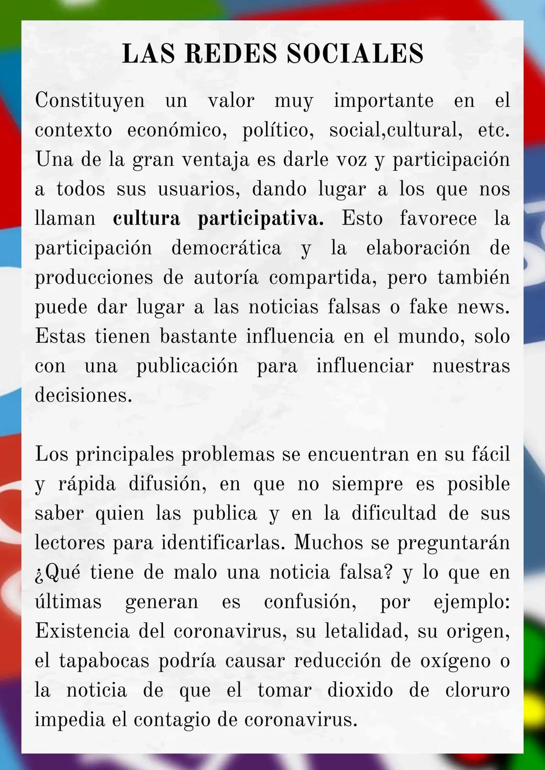 # LAS REDES SOCIALES

Constituyen un valor muy importante en el
contexto económico, político, social, cultural, etc.
Una de la gran ventaja 