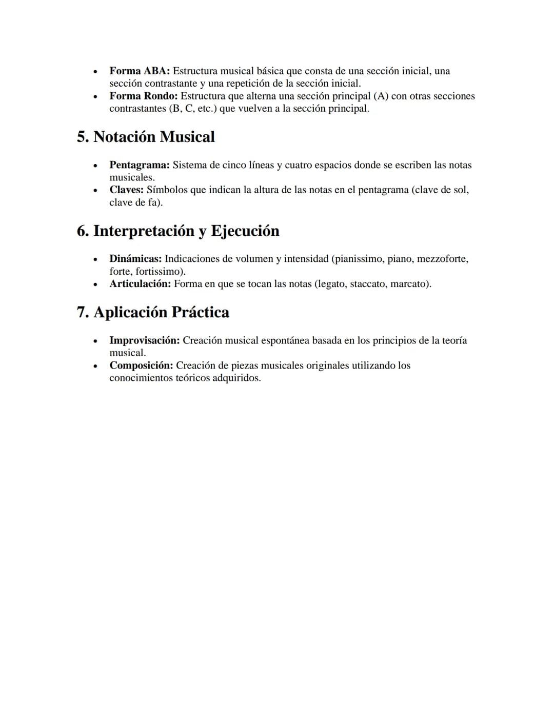 Teoría Musical Básica
APUNTES//
1. Introducción a la Teoría Musical
•
Definición: Conjunto de principios y conceptos que estudian los elemen
