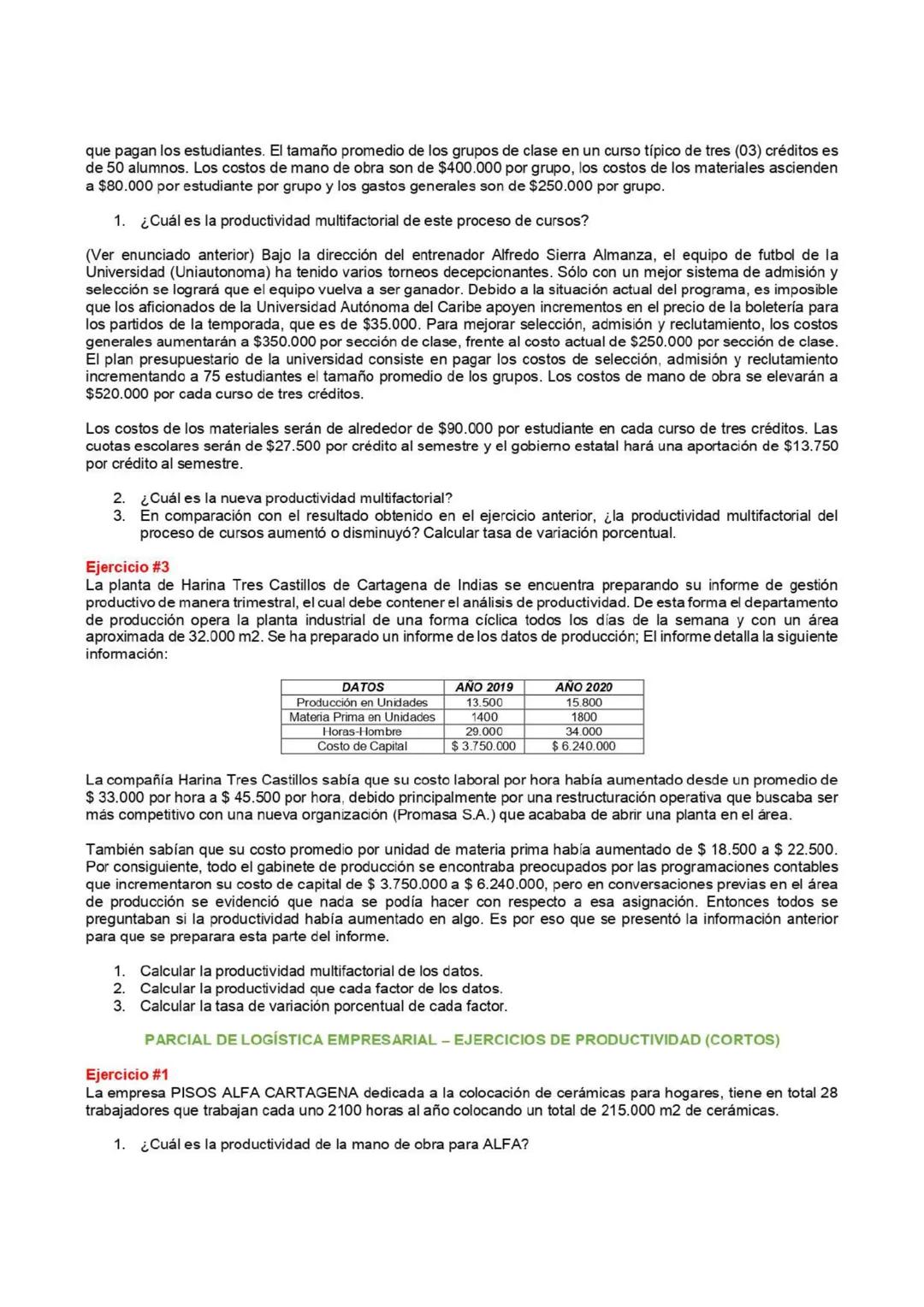 EJERCICIO #1
PARCIAL DE LOGÍSTICA EMPRESARIAL - EJERCICIOS DE CAPACIDAD
Samsung tiene una planta de producción de equipos electrónicos tiene