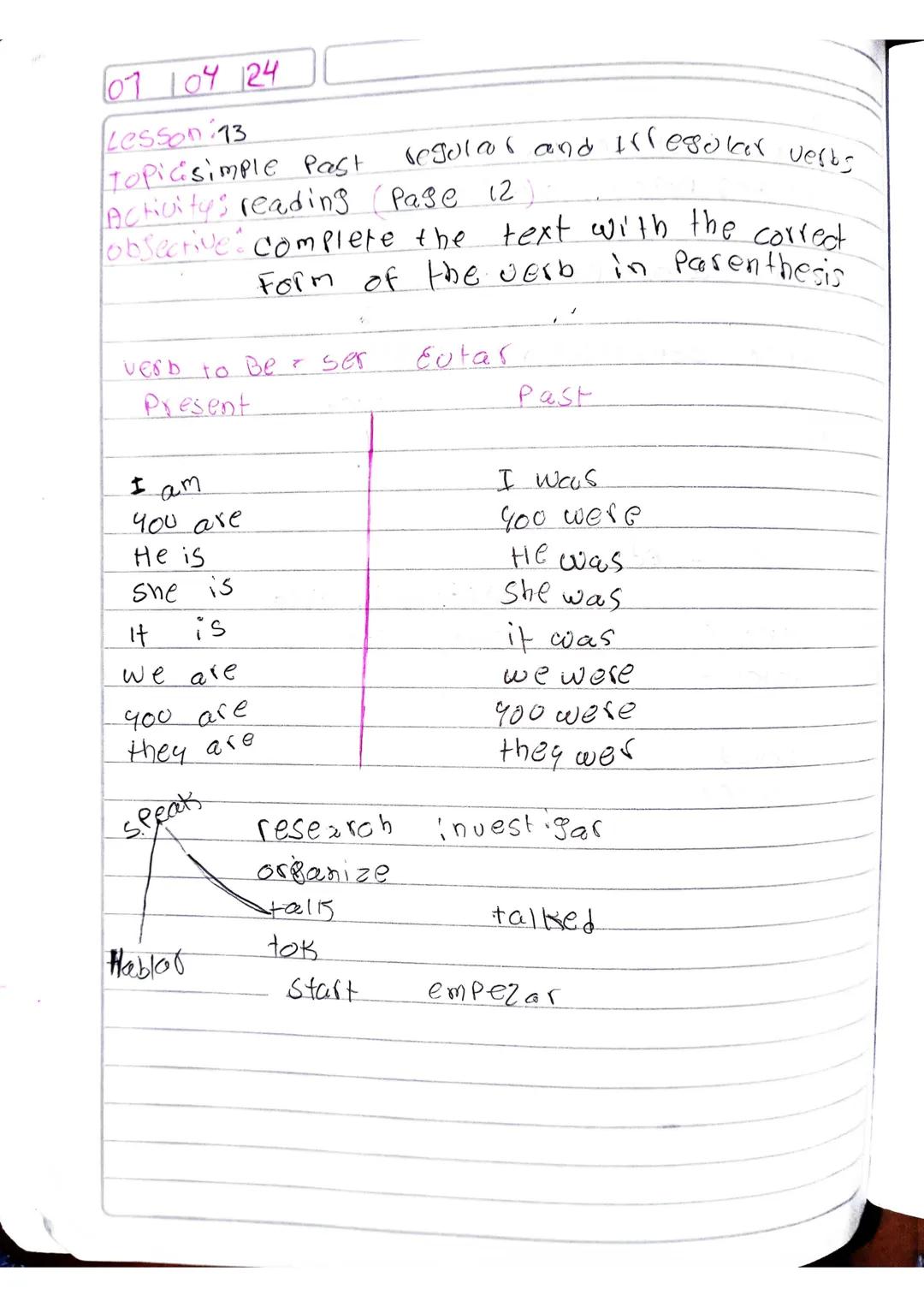 simple past regular and irregular verbs
