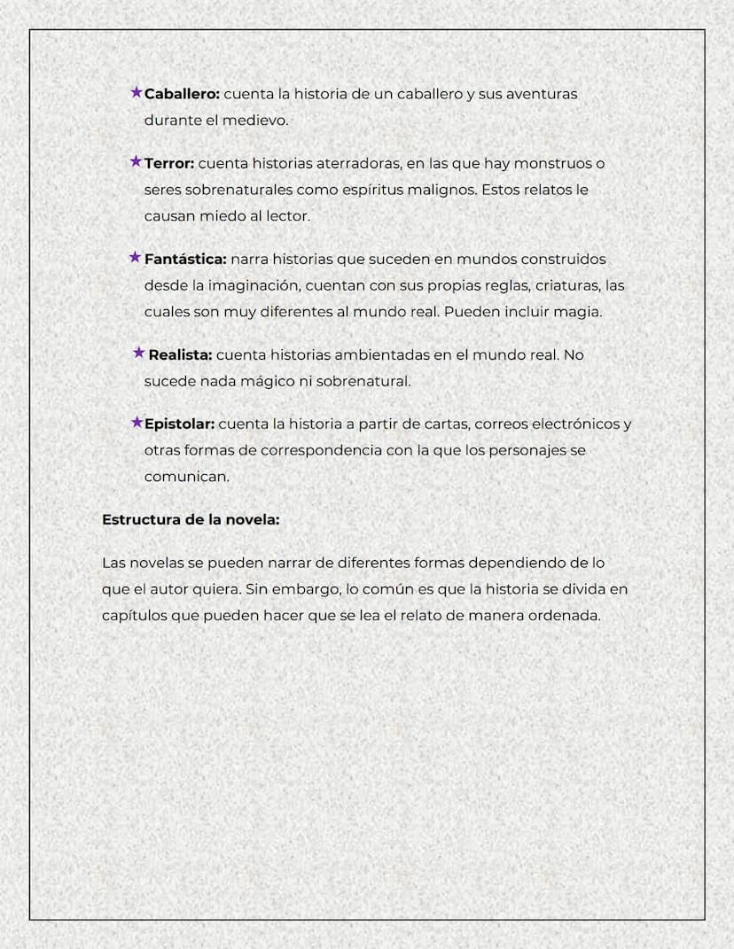Novela
La novela es una narración literaria que normalmente es de ficción. Se
cuenta una historia con el fin de entretener. Es uno de los su