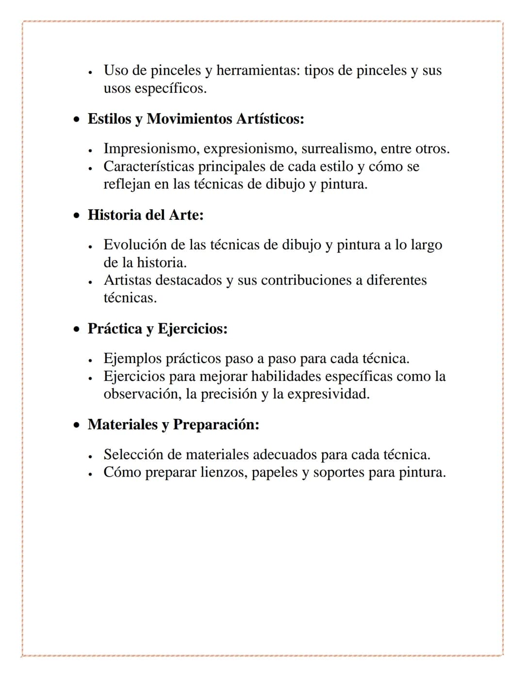 TÉCNICAS DE DIBUJO Y
PINTURA
INFORME RESUMIDO
• Fundamentos del Dibujo:
•
•
•
Perspectiva: puntos de fuga, tipos de perspectiva (lineal,
atm