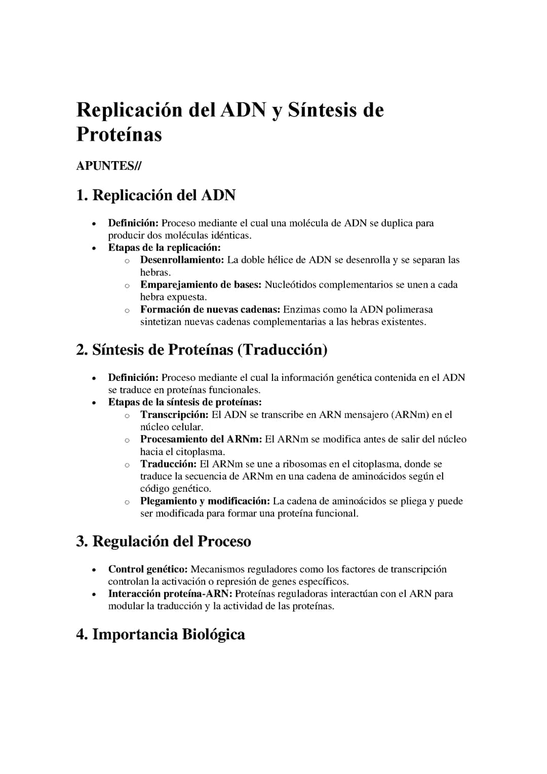 Replicación del ADN y Síntesis de Proteínas