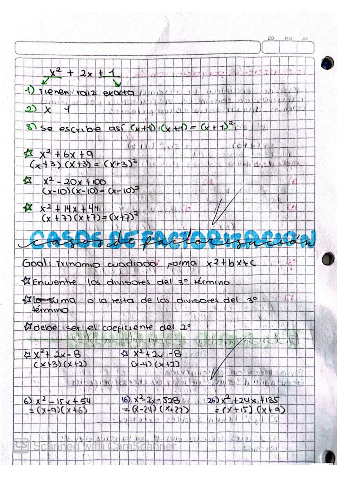 factorización

1° Caso: foctor común - se descompone la expresión
algebraca si nay una expresión presente en todos
los terminos.

ej: $58x+4