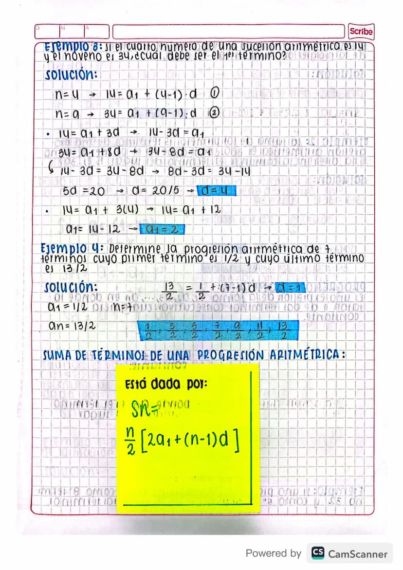 progresiones:
Es una lista de números que siguen una ley general dev
Formación según esa ley pueden ser aritmetricas o
geometricas.
PROGRESI