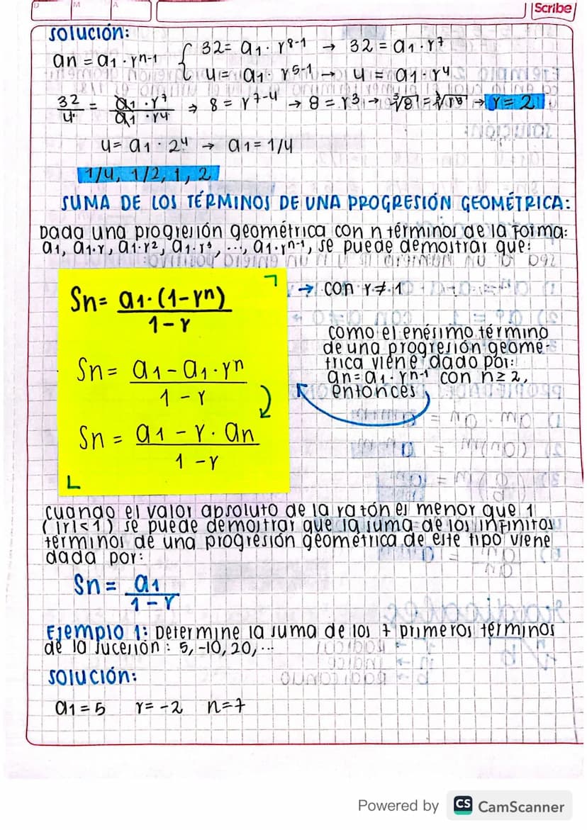 progresiones:
Es una lista de números que siguen una ley general dev
Formación según esa ley pueden ser aritmetricas o
geometricas.
PROGRESI