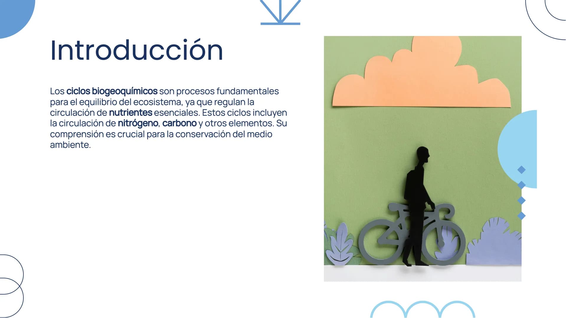 Importancia de los
Ciclos
Biogeoquímicos en
el Ecosistema Introducción
Los ciclos biogeoquímicos son procesos fundamentales
para el equilibr