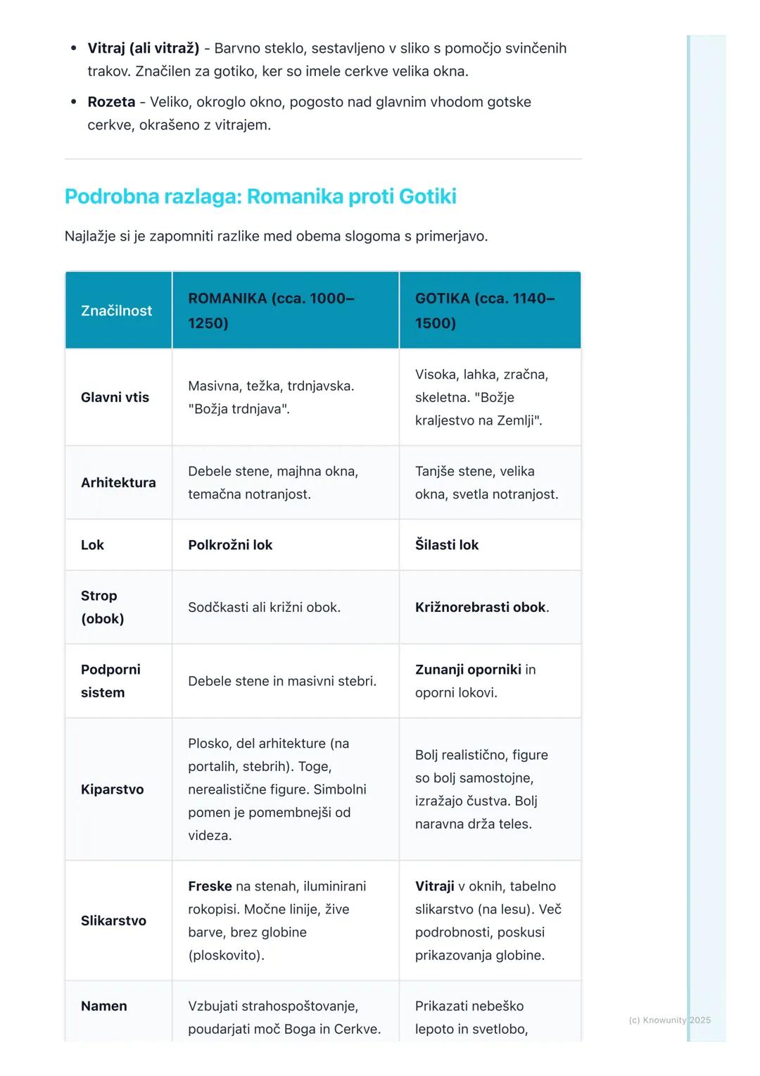 # Srednji vek (Romanika in
Gotika)

Uvod v srednji vek

Srednji vek je dolgo obdobje v evropski zgodovini, približno od 5. do 15.
stoletja. 