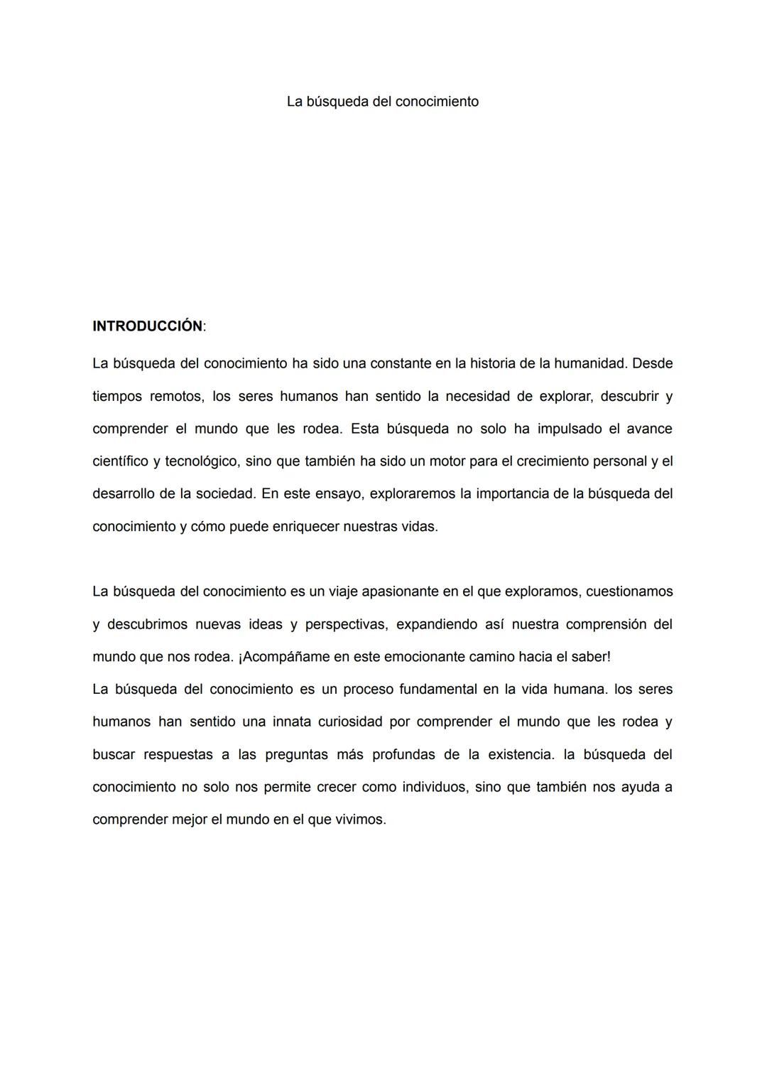 La Búsqueda Del conocimiento 