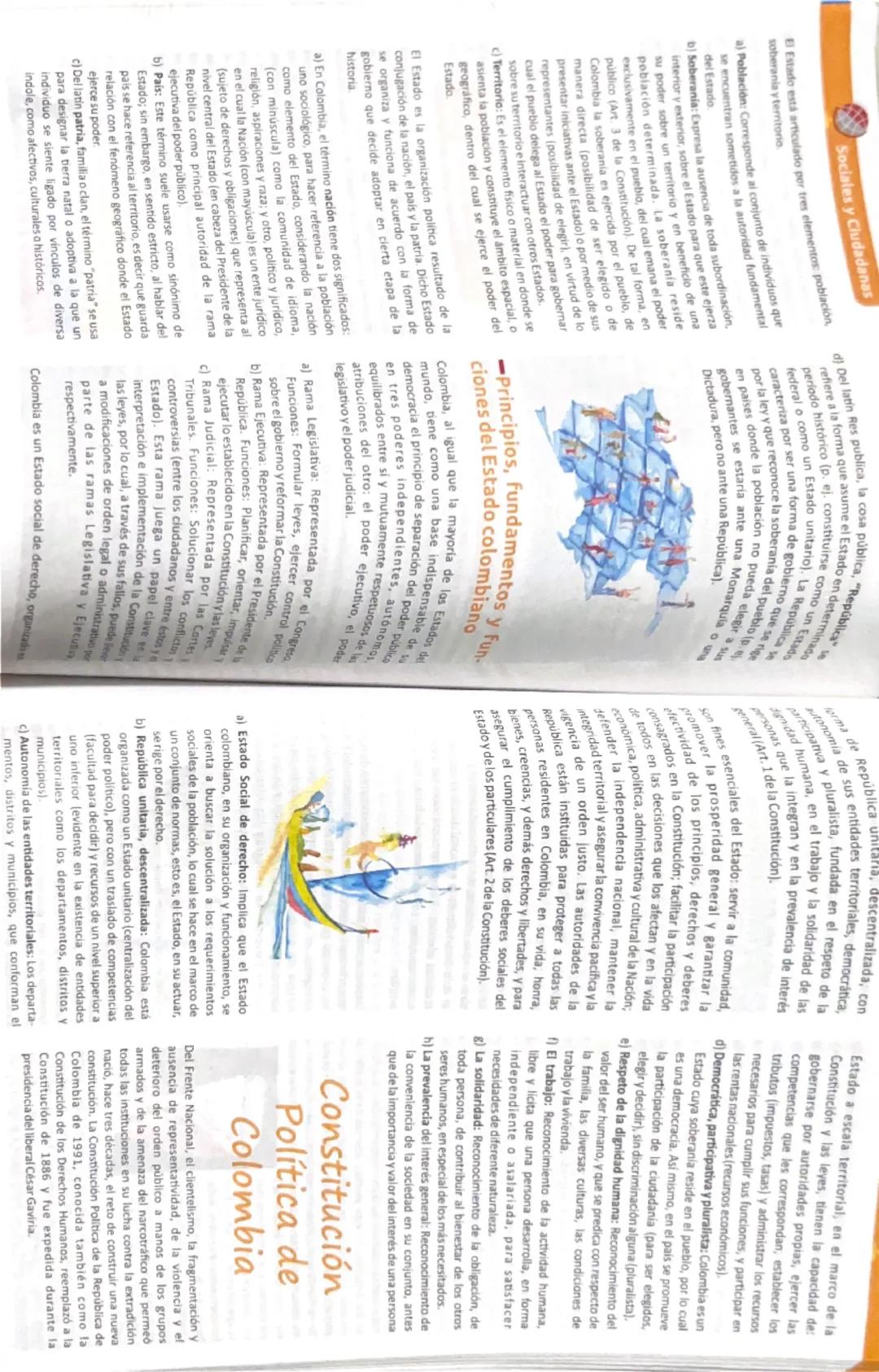 tanto, a las iniciativas individuares.

El Estado
colombiano

El Estado: Definición y
elementos

El Estado es una entidad política que se fo