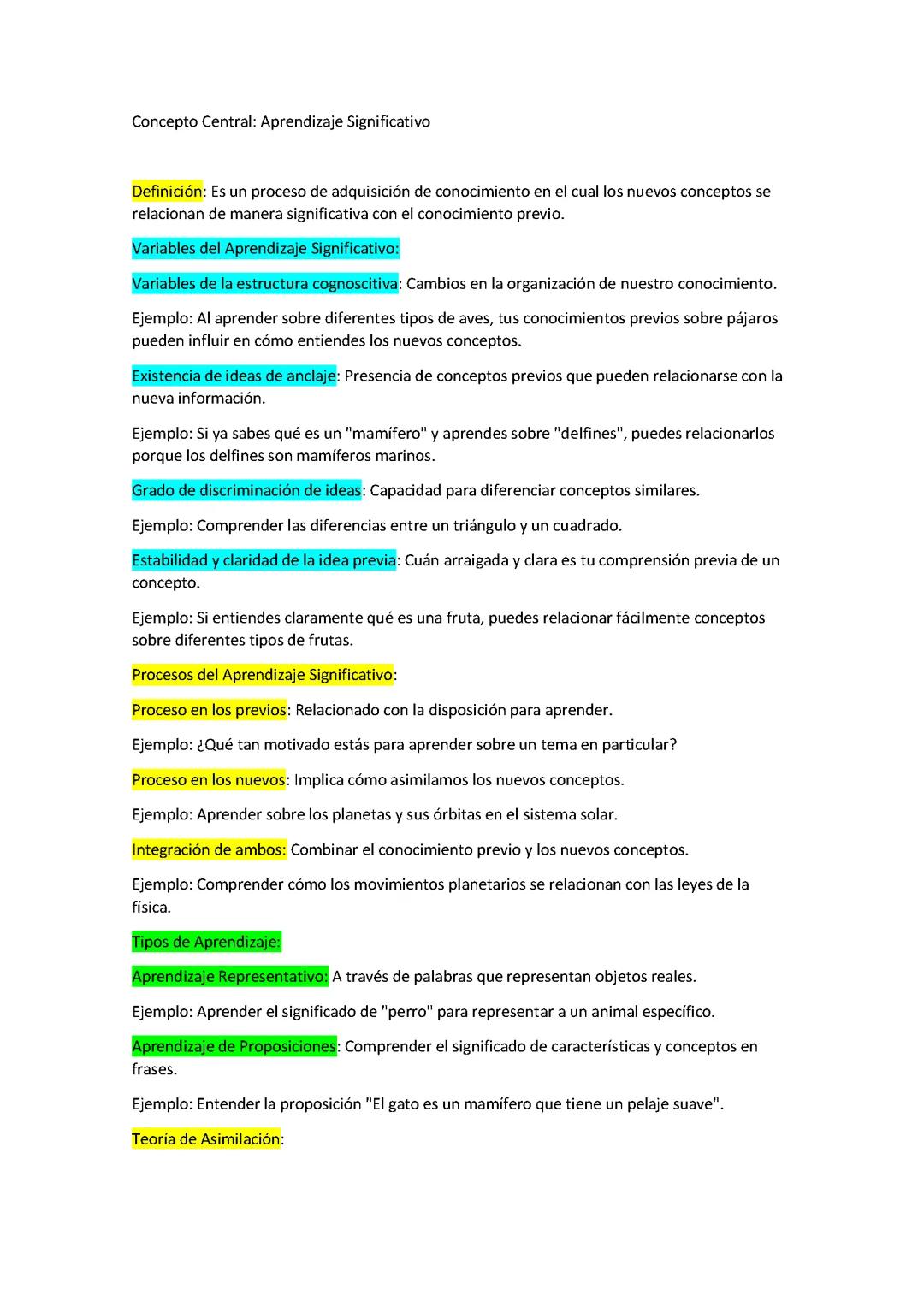 APRENDIZAJE SIGNIFICATIVO