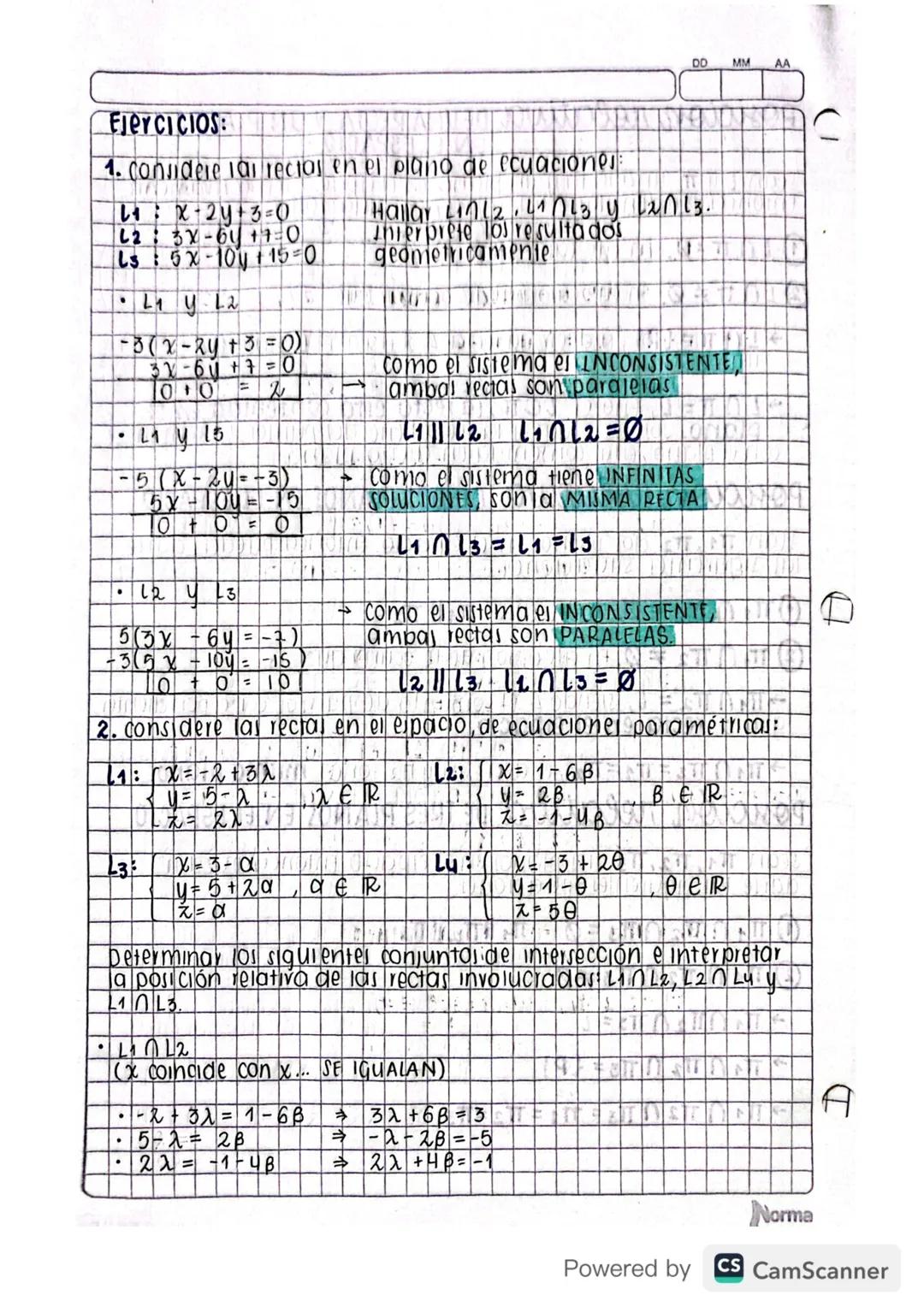 # Posición relativa DE DOS RECTAS EN EL PLANO

Sean 11 y 12 dos rectas en el plano, con vectores directores vi y
Va respectivamente. Entonce