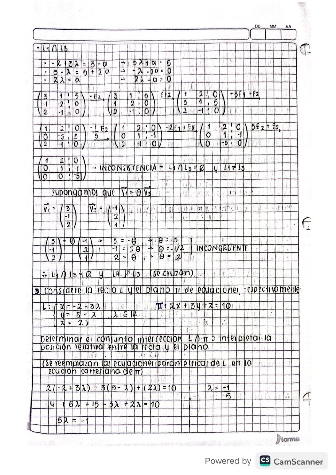 # Posición relativa DE DOS RECTAS EN EL PLANO

Sean 11 y 12 dos rectas en el plano, con vectores directores vi y
Va respectivamente. Entonce