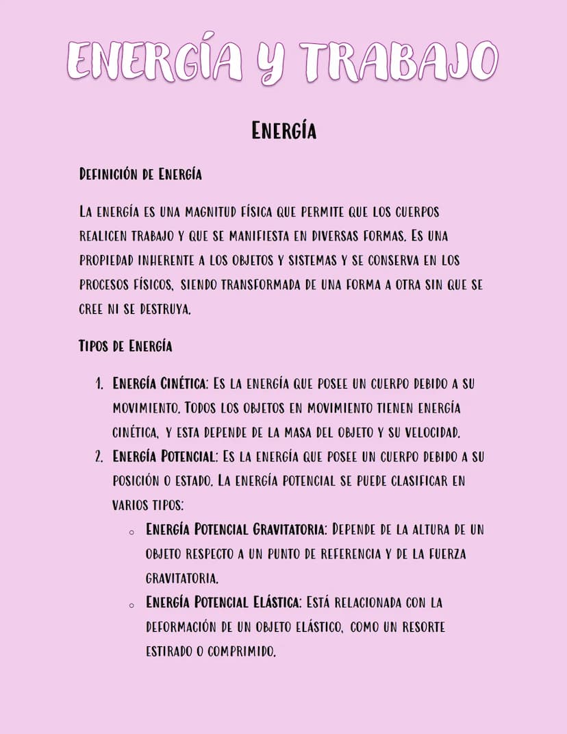 ENERGÍA Y TRABAJO
DEFINICIÓN DE ENERGÍA
ENERGÍA
LA ENERGÍA ES UNA MAGNITUD FÍSICA QUE PERMITE QUE LOS CUERPOS
REALICEN TRABAJO Y QUE SE MANI