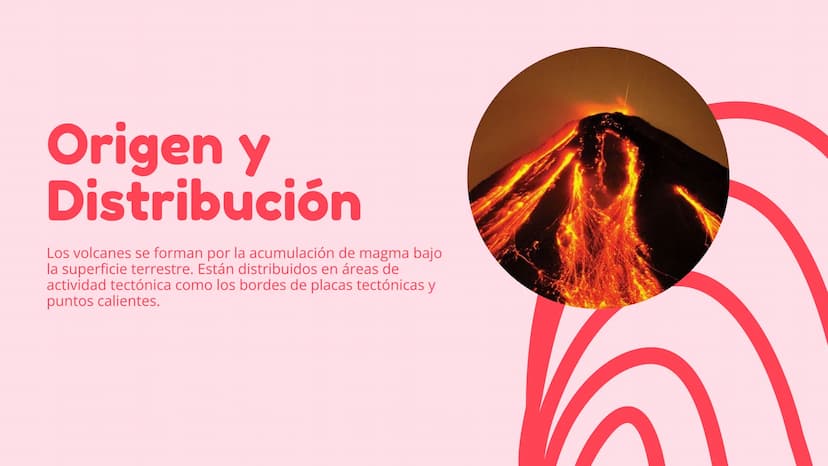 Volcanes:
Fuerzas de la
Naturaleza Origen y
Distribución
Los volcanes se forman por la acumulación de magma bajo
la superficie terrestre. Es