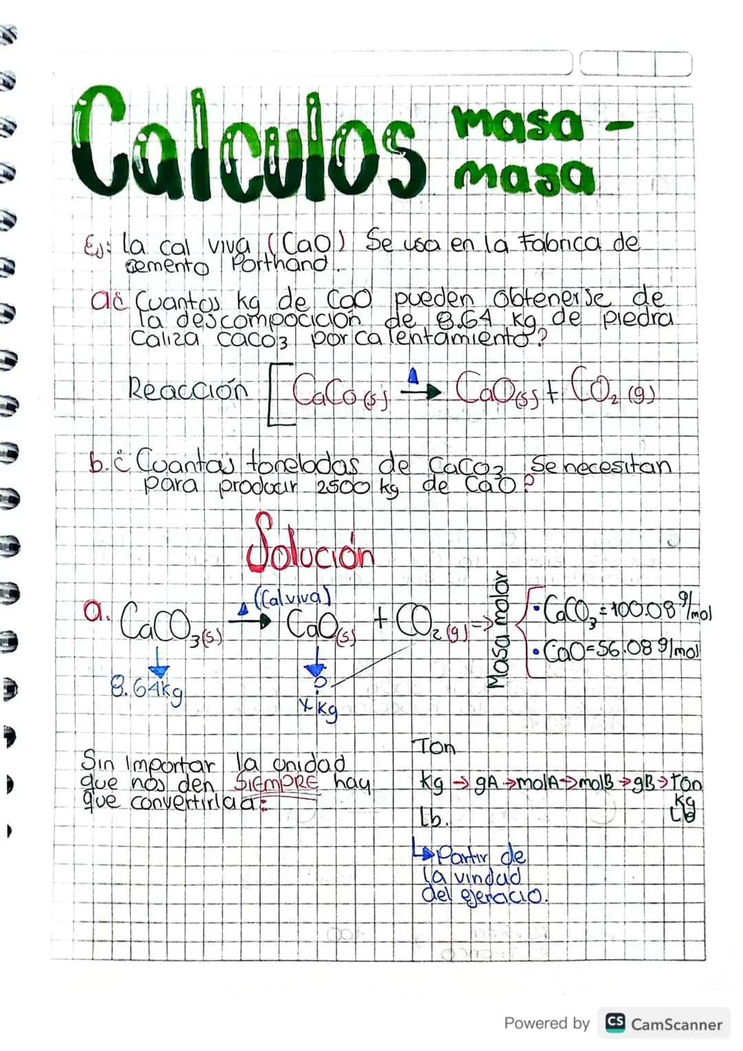 G S T C Q U I O m & R
Requieren ecuacione)
balanceadas.
Relaciones
estequiometrical,
Permiten Predecir
Cantidades a ser
Produadas ta.
reacci