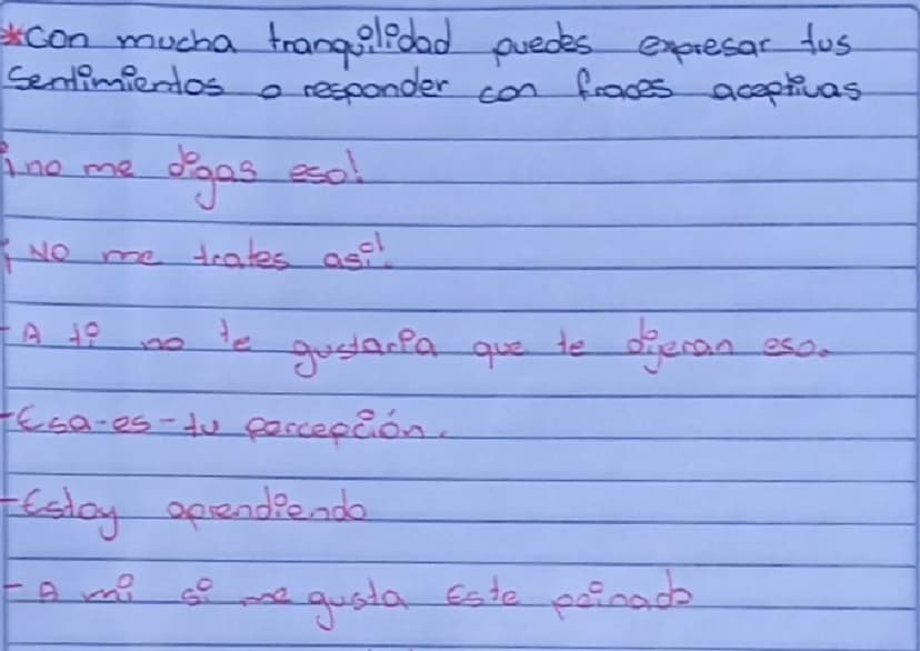 Ante on mal
Caminos
Los mejores caminos.
comentario
tenge
dos
Comentario
Negativo
Tomo mi tiempo-Respiro profundo
Alejarme de la
Situación
D