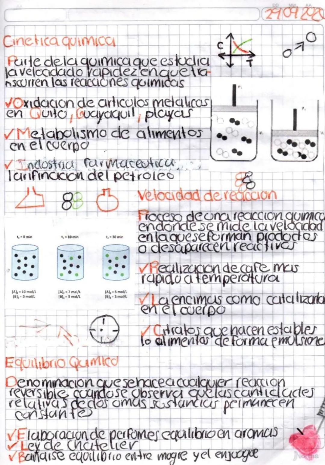 Cinetica quimica
2909200
C
Parte dela quimica que estudia 070
la velocidado rapidez enquetia
nscurren las reacciones quimicas
Voxidacion de 
