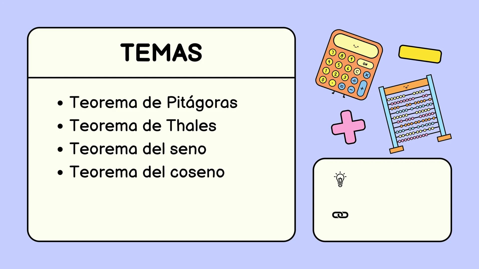 4
0
83
6
+
Z
=
A
5
6
TEOREMAS
2
3
PRINCIPALES TEOREMAS QUE DEBEMOS TENER EN
CUENTA - PRUEBA SABER 11°
DOOO OOOO
oooooo-
-00-
boo-
9 TEMAS
• 