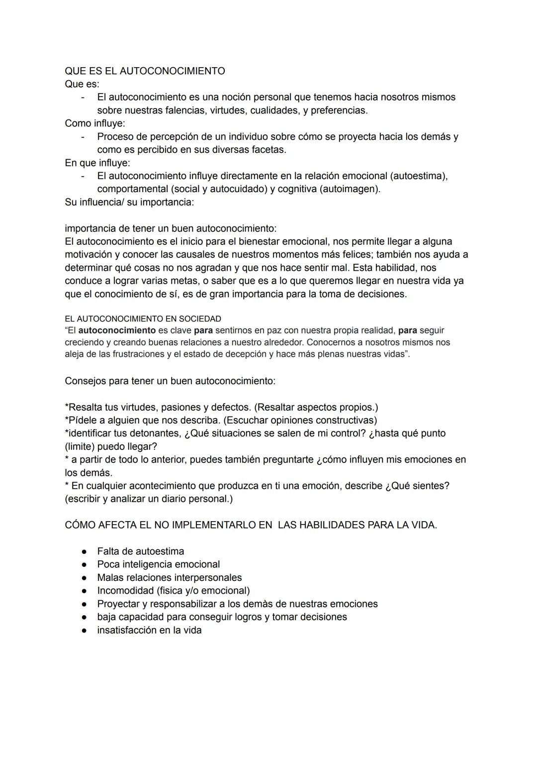 # QUE ES EL AUTOCONOCIMIENTO
Que es:
- El autoconocimiento es una noción personal que tenemos hacia nosotros mismos
sobre nuestras falencias