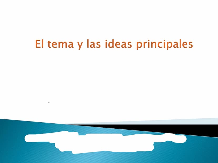 El tema y las ideas principales OBJETIVOS DE APRENDIZAJE
importancia de la idea temática en
la
▸ Reconoce la
comprensión y producción textua