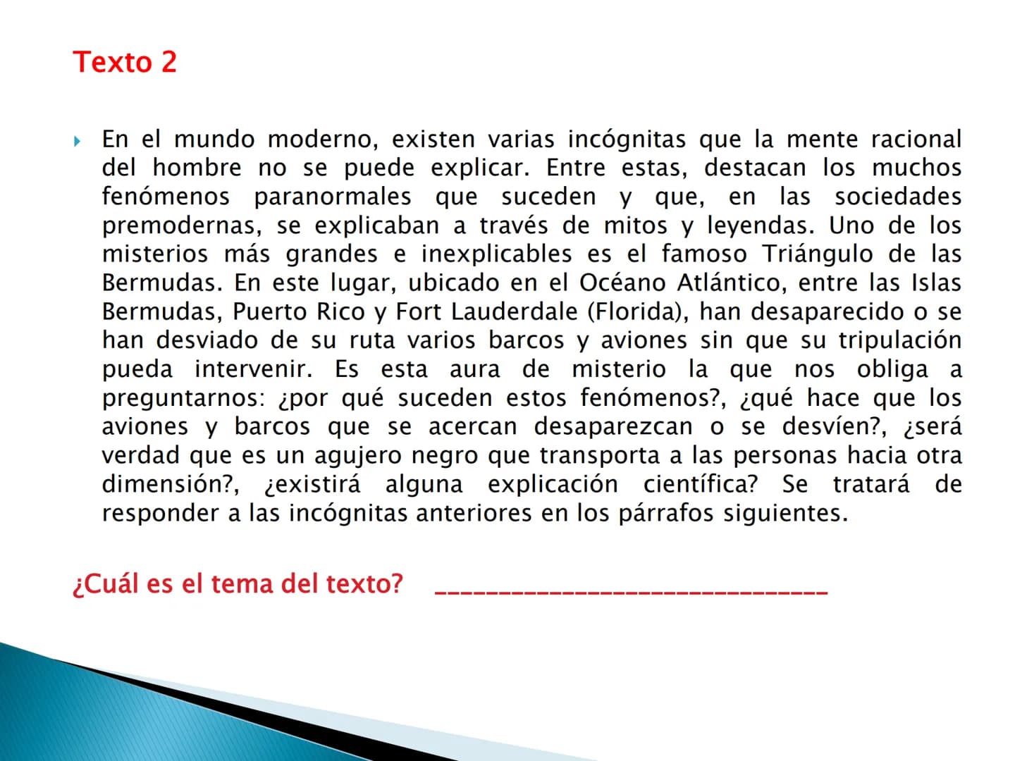 El tema y las ideas principales OBJETIVOS DE APRENDIZAJE
importancia de la idea temática en
la
▸ Reconoce la
comprensión y producción textua