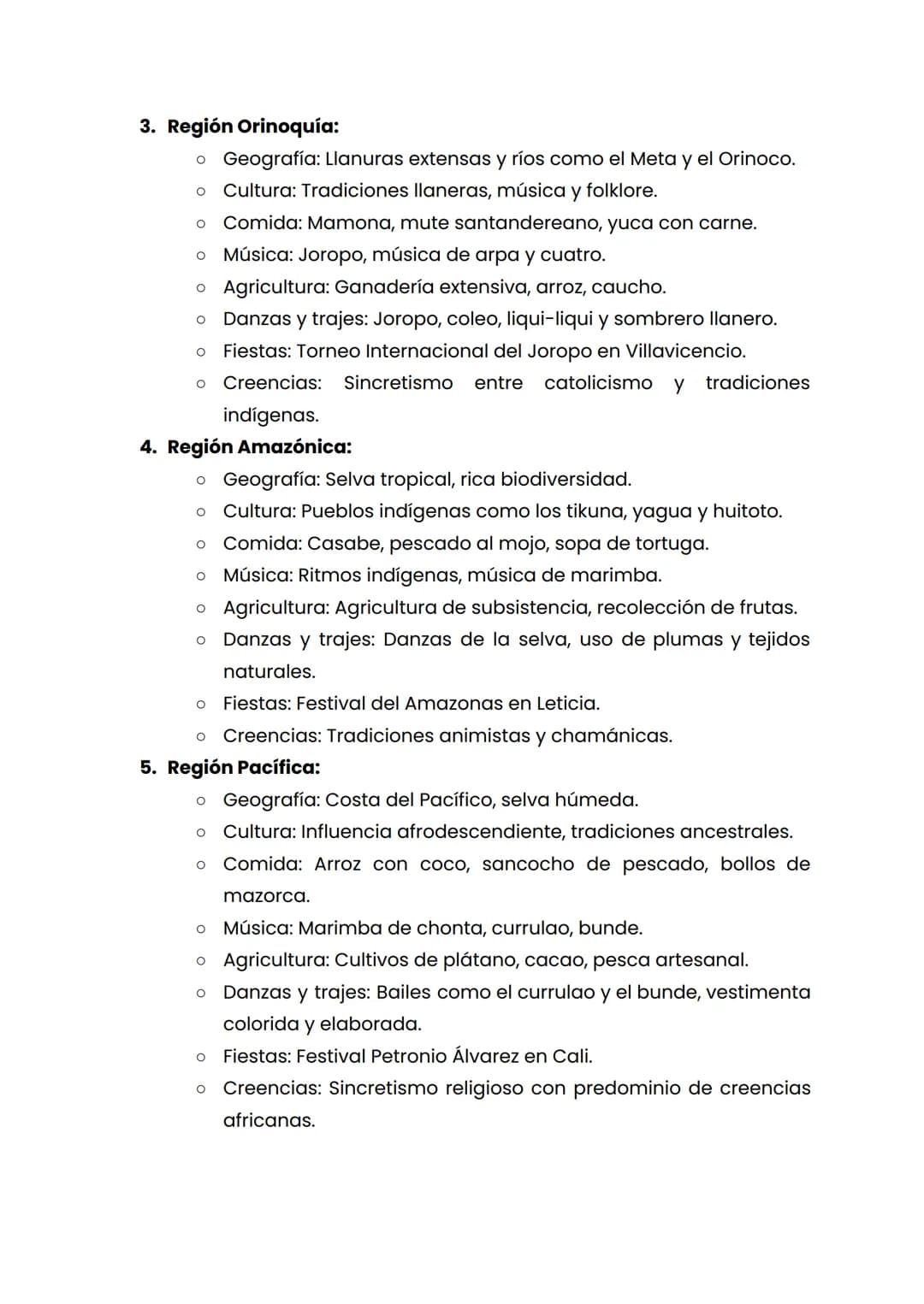 REGIONES DE COLOMBIA
Colombia se divide en seis regiones naturales, cada una con
características geográficas, climáticas, culturales y econó