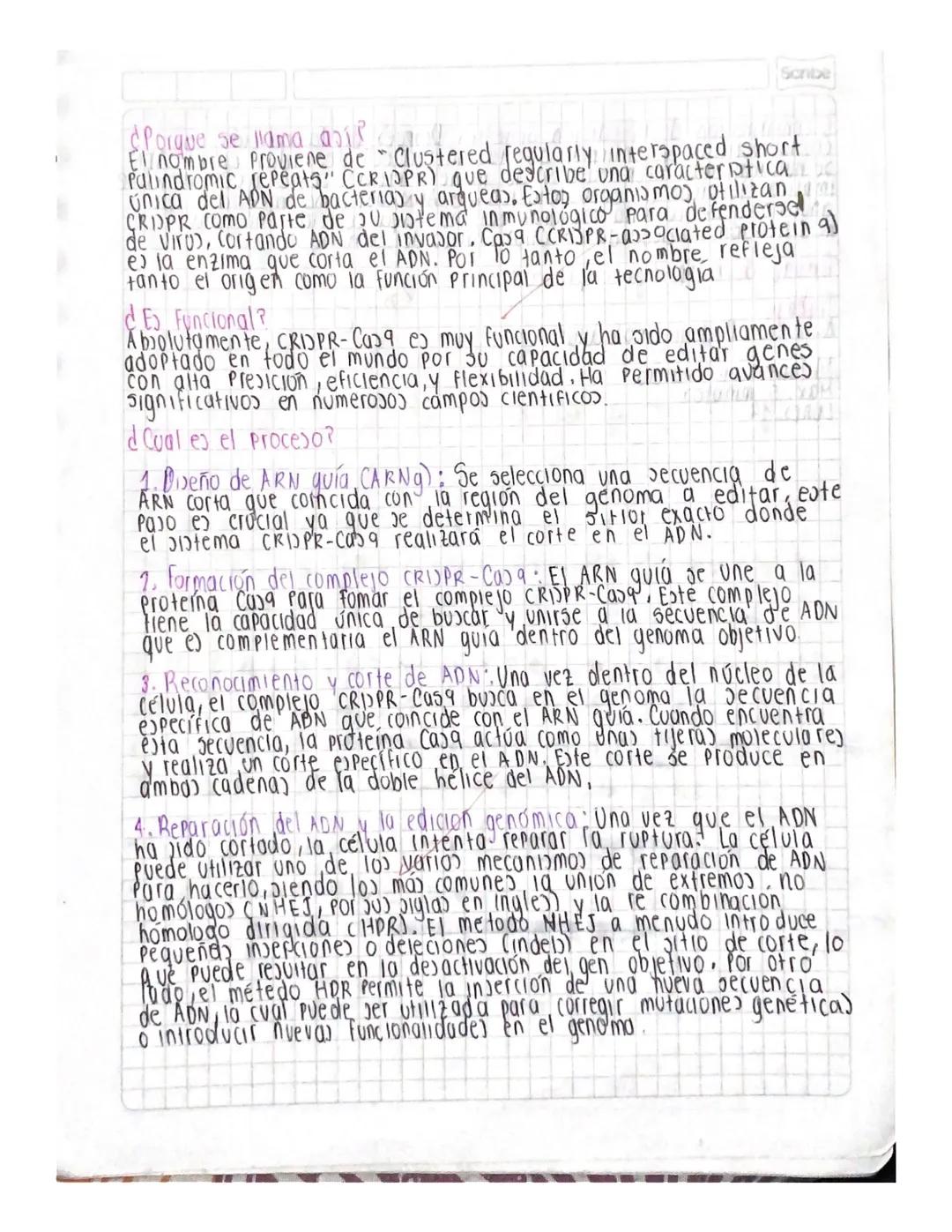 CRISPR-CAS9
En que condute?
Es una tecnología que permite editar el ADN de organismos de manera
Precida, facil y rapida, consiste en dos com