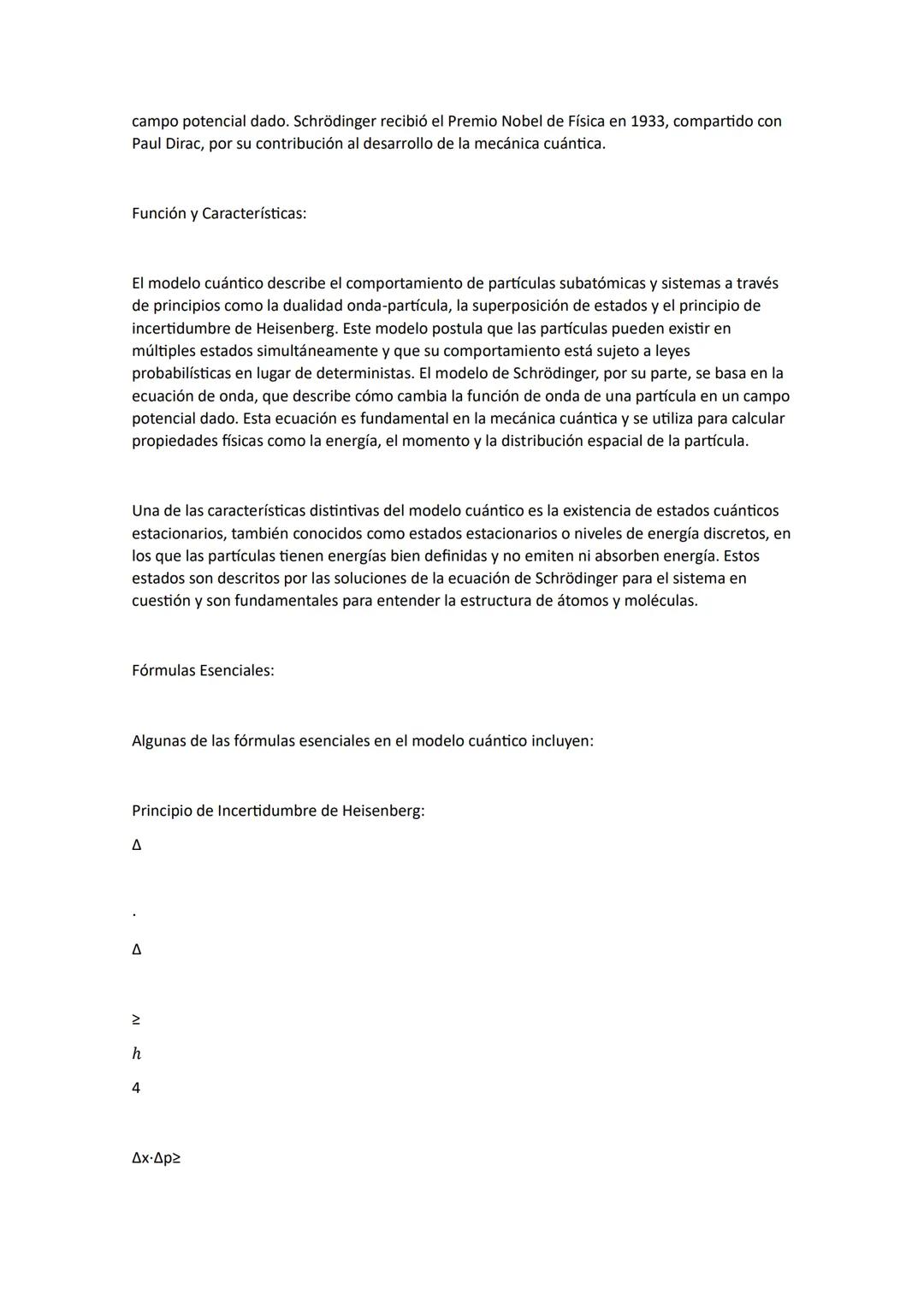 Introducción:
El modelo cuántico y el modelo de Schrödinger representan dos de las contribuciones más
significativas en la física moderna, r