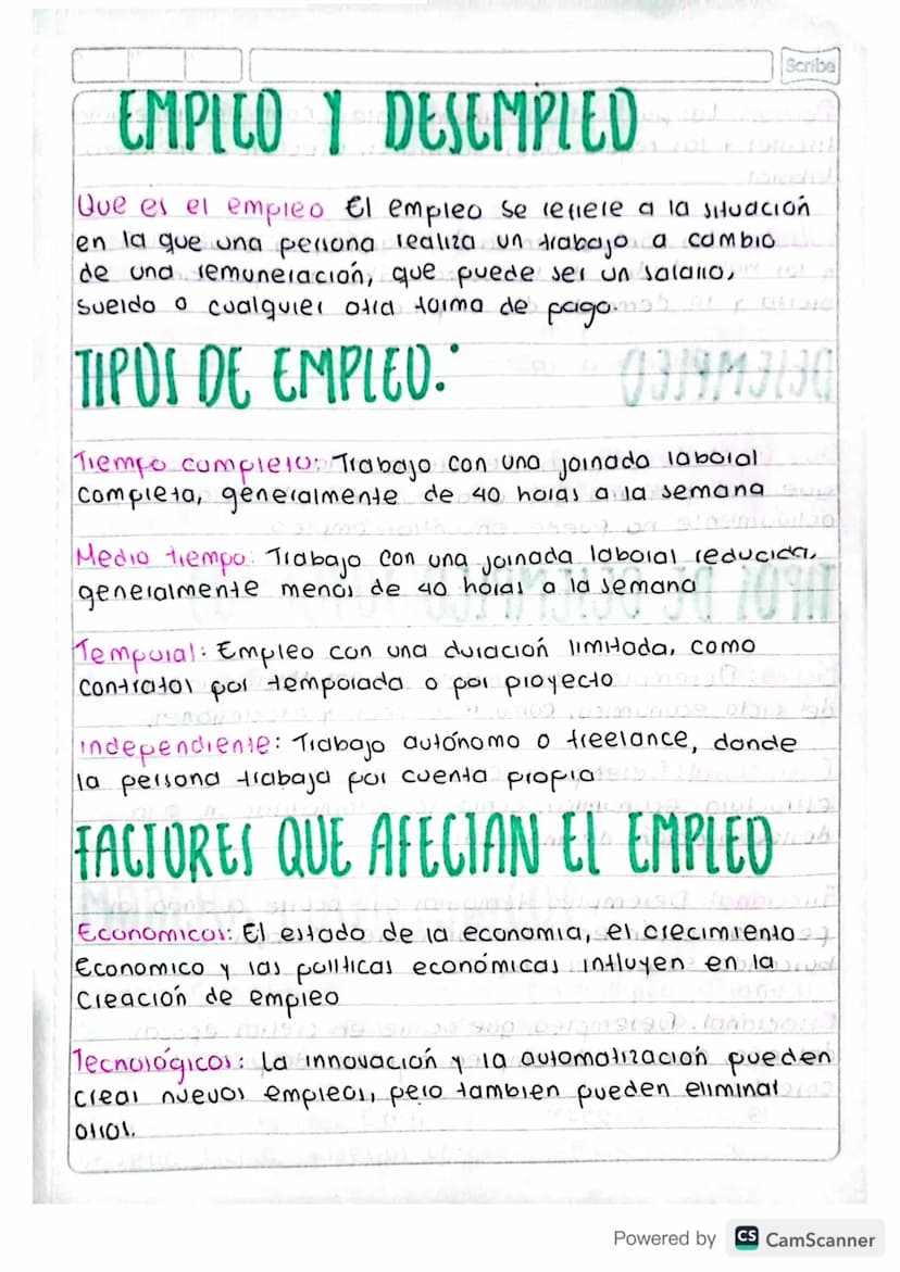 Scribe
EMPLEO Y DESEMPIED
Que es el empleo el empleo se refiere a la situación
en la que una persona realiza un trabajo a cambio.
de und rem