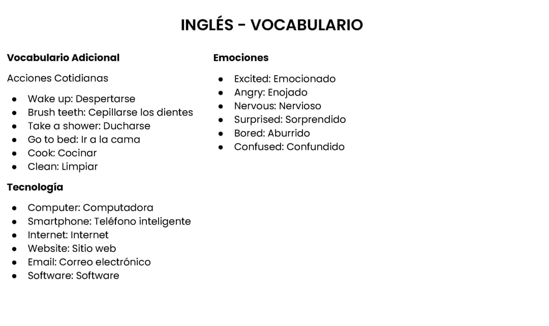 VOCABULARIO EN INGLES 3