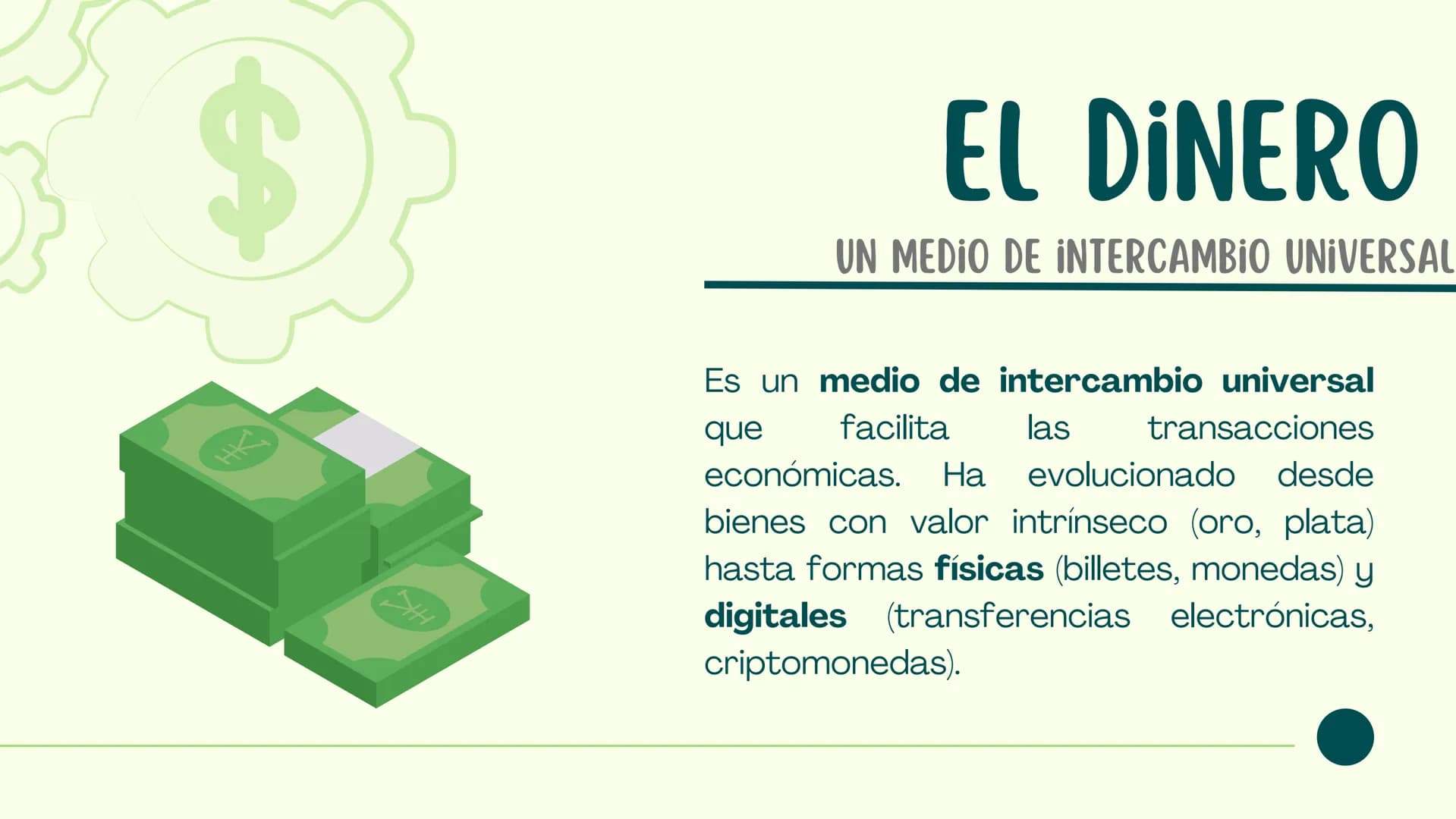 NAVEGANDO EL
$
LABERINTO
$
FINANCIERO CONTENIDO
UNA DESCRIPCIÓN DEL PROGRAMA DE LA PRESENTACIÓN.
•
Dinero
· Oferta y demanda
• Conceptos bás