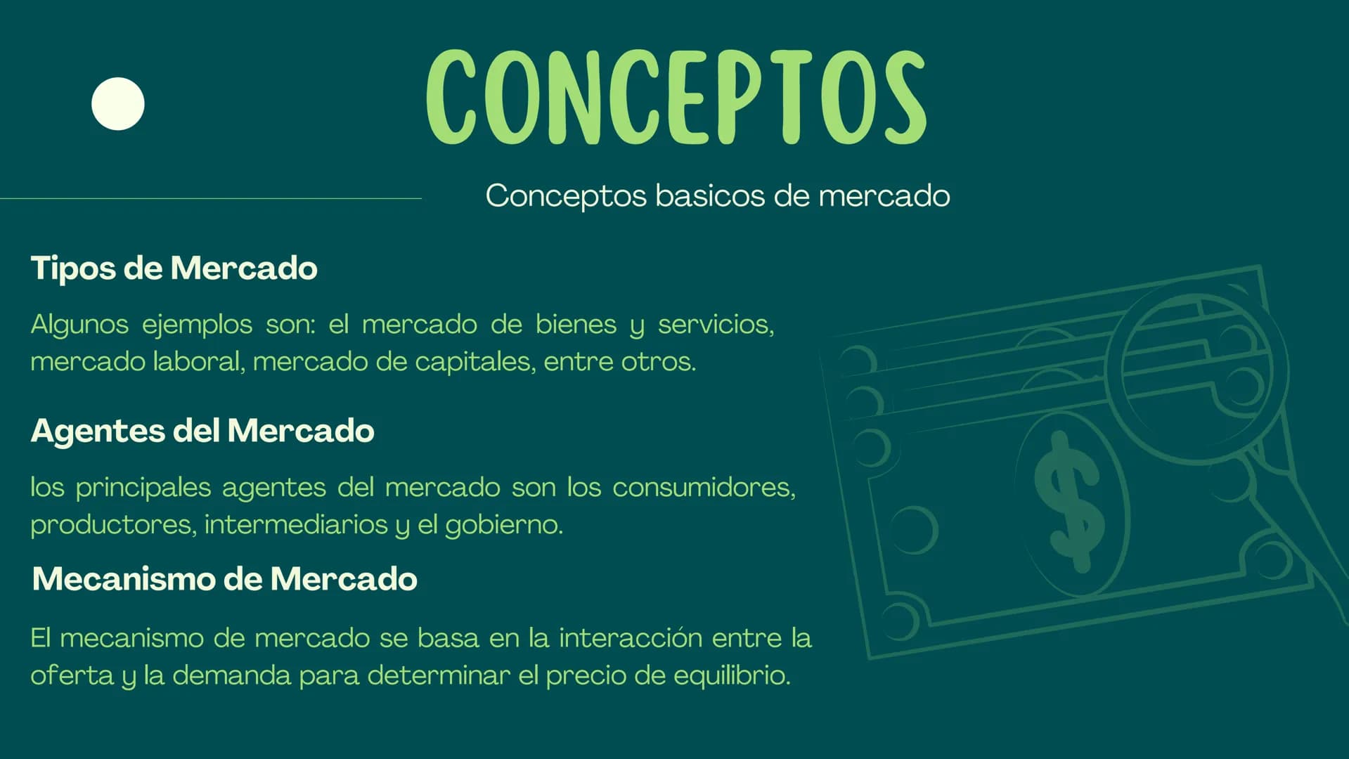 NAVEGANDO EL
$
LABERINTO
$
FINANCIERO CONTENIDO
UNA DESCRIPCIÓN DEL PROGRAMA DE LA PRESENTACIÓN.
•
Dinero
· Oferta y demanda
• Conceptos bás