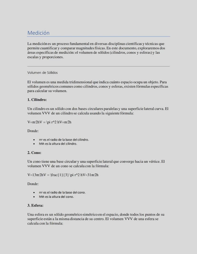 Medición
La medición es un proceso fundamental en diversas disciplinas científicas y técnicas que
permite cuantificar y comparar magnitudes 