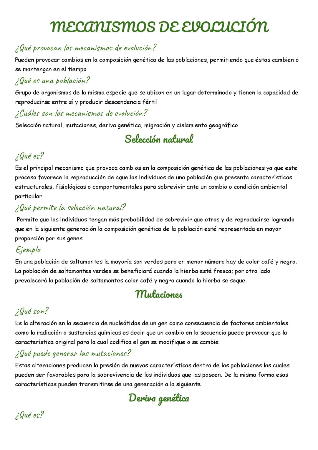 Mecanismos de evolución