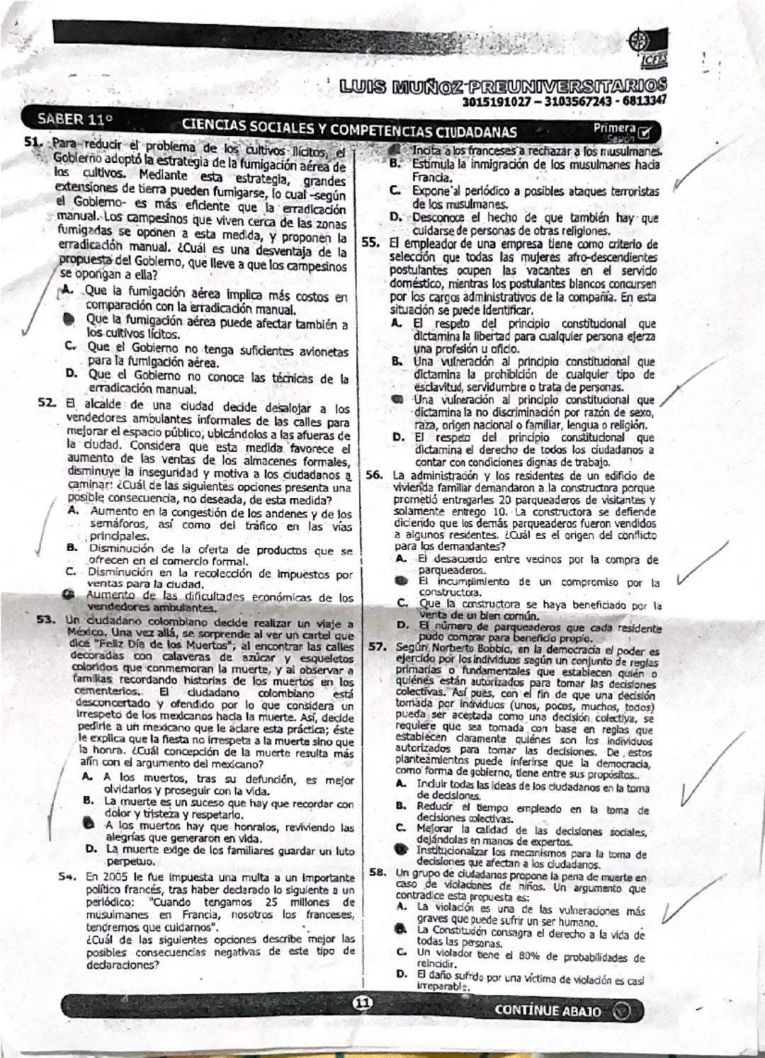 # SABER 11°
# INGLÉS I
## PARTE 1
RESPONDA LAS PREGUNTAS DE LA 218 A LA 222 DE ACUERDO AL SIGUIENTE EJEMPLO.
¿Dónde puede ver estos avisos?.