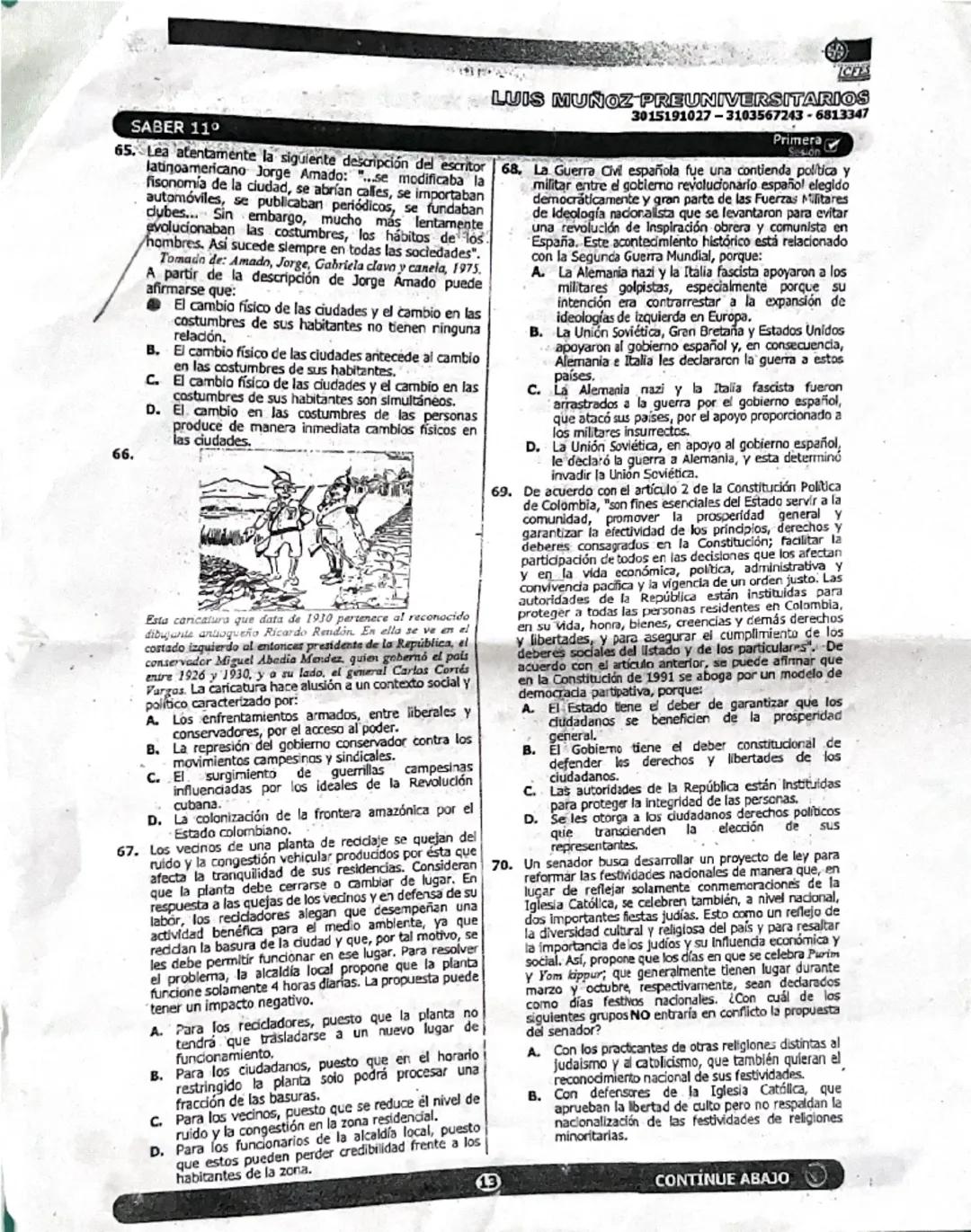 # SABER 11°
# INGLÉS I
## PARTE 1
RESPONDA LAS PREGUNTAS DE LA 218 A LA 222 DE ACUERDO AL SIGUIENTE EJEMPLO.
¿Dónde puede ver estos avisos?.