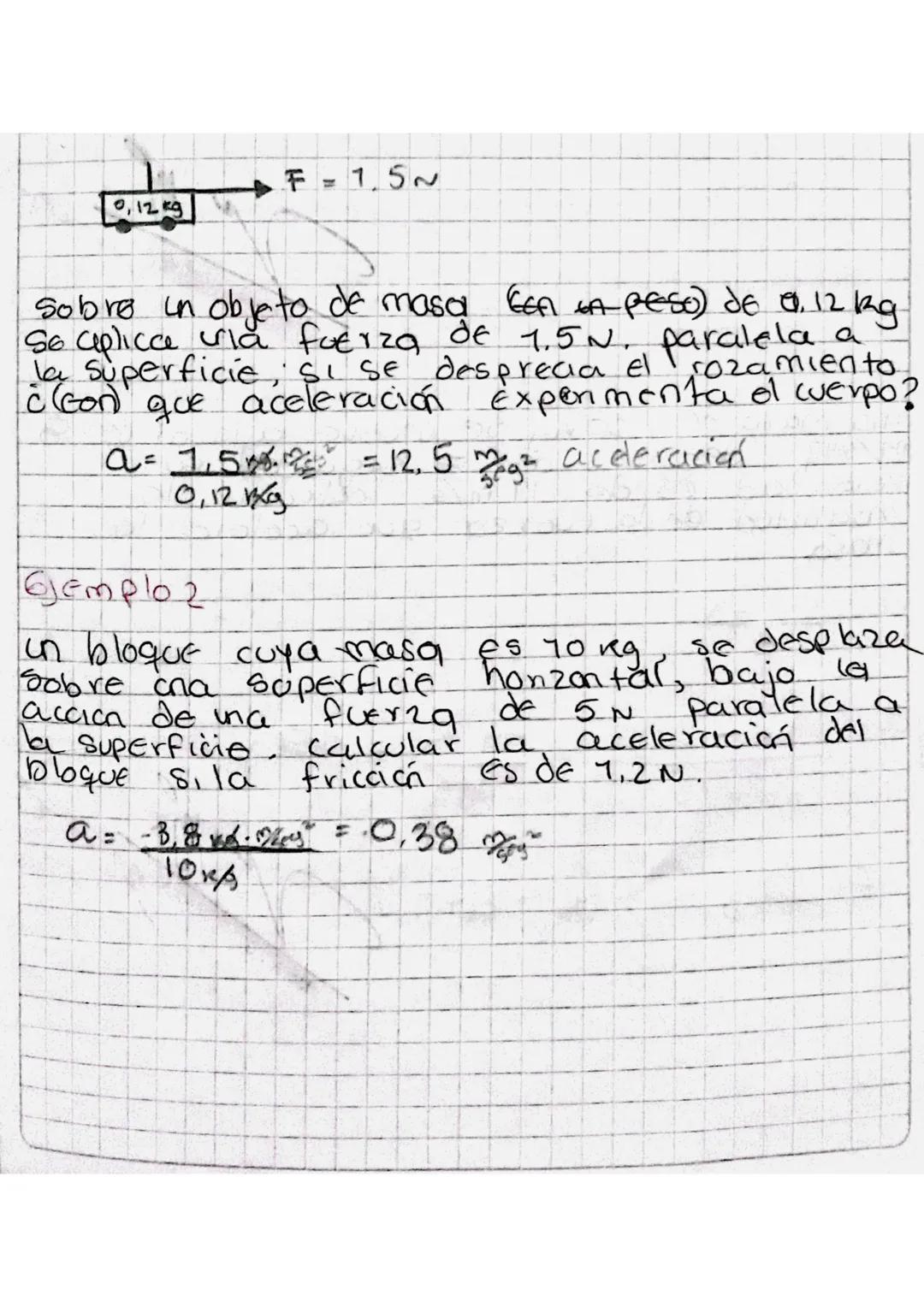 F
0,12kg
=
1.5~
Sobre un objeto de masa En IA PESO) de 0,12 kg
So aplicae via fuerza de 1.5N. paralela a
la superficie, S₁ Se desprecia el r