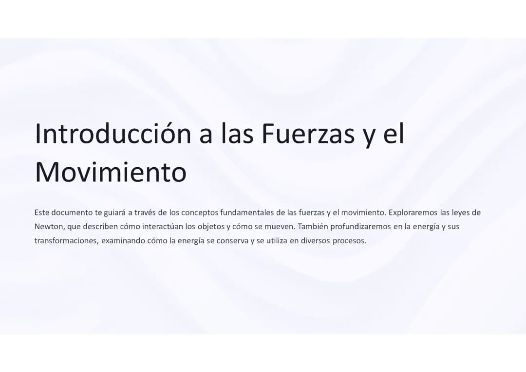 Introducción a las Fuerzas y el Movimiento
